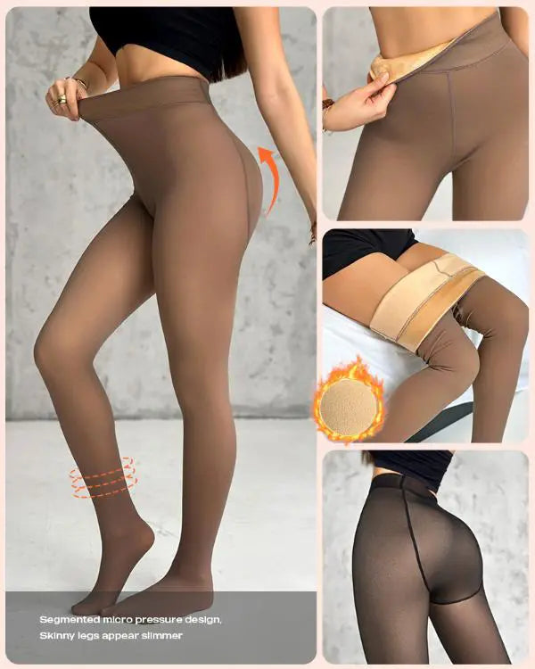 ShapeLift 2-Piece Magic Thick Fleece Lined Leggings High Waist Thermal Pantyhose Warm Leggings 3 Shades(Size Regular/Large/Extra Large)