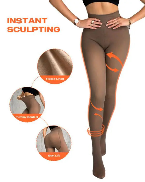 ShapeLift 2 Piece No Fleece Lined Magic Tummy Control Leggings High Waisted Tight Pants 3 Shades (Size Regular/Large)