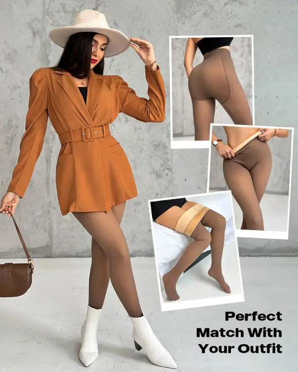 ShapeLift 2-Piece Magic Thick Fleece Lined Leggings High Waist Thermal Pantyhose Warm Leggings 3 Shades(Size Regular/Large/Extra Large)