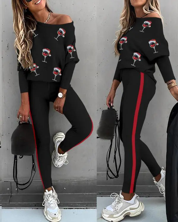 2 Piece Lounge Outfit Long Sleeve Pullover Tops Drawstring High Waisted Pants Set Tracksuit