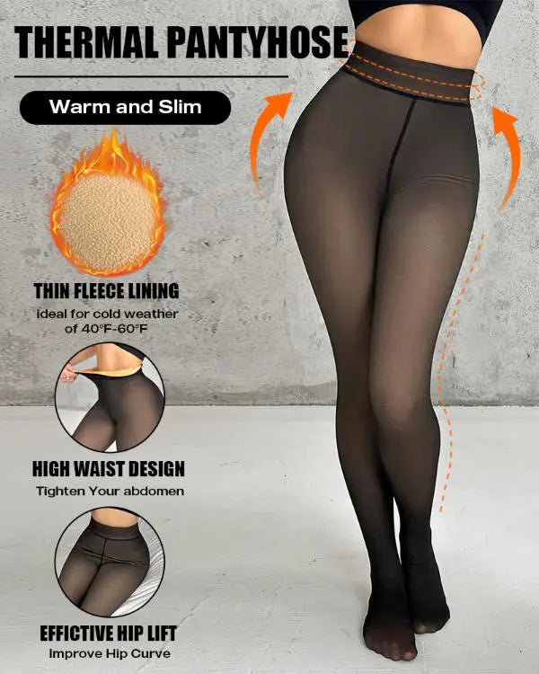 ShapeLift 2-Piece Magic Thick Fleece Lined Leggings High Waist Thermal Pantyhose Warm Leggings 3 Shades(Size Regular/Large/Extra Large)