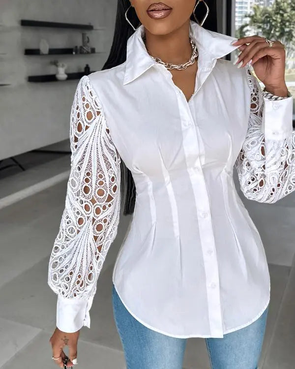 Off Shoulder Layered Ruffles Button-down Asymmetrical Hem Top