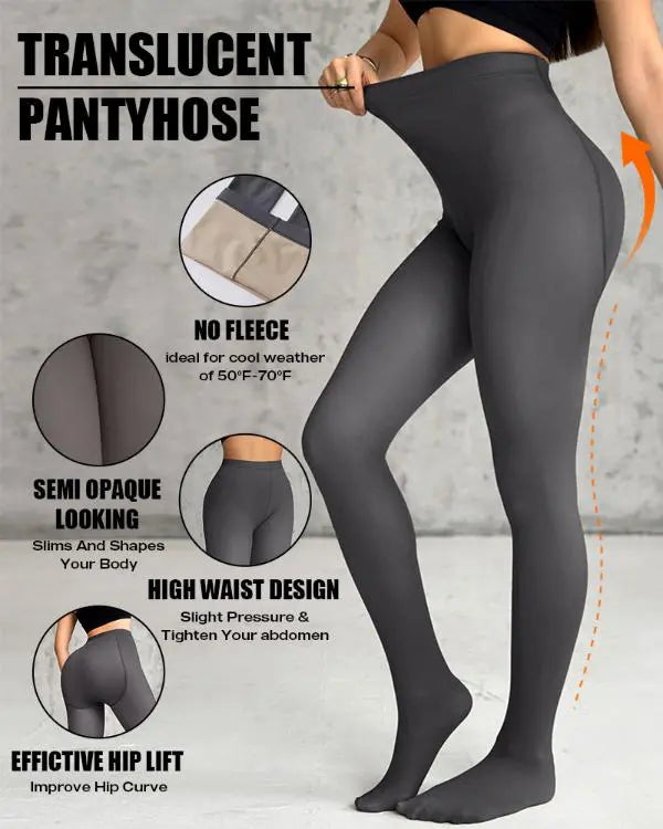 ShapeLift 2-Piece Magic Thick Fleece Lined Leggings High Waist Thermal Pantyhose Warm Leggings 3 Shades(Size Regular/Large/Extra Large)