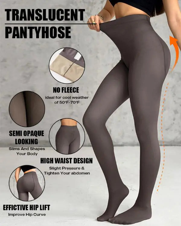 ShapeLift 2-Piece Magic Thick Fleece Lined Leggings High Waist Thermal Pantyhose Warm Leggings 3 Shades(Size Regular/Large/Extra Large)