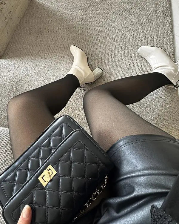 ShapeLift Transparent Butt Lifting Tight Fleece Lined Tummy Control Thick High Waist Elasticity Thermal Pantyhose Warm Leggings