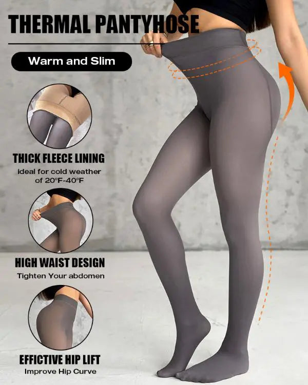 ShapeLift 2-Piece Magic Thick Fleece Lined Leggings High Waist Thermal Pantyhose Warm Leggings 3 Shades(Size Regular/Large/Extra Large)