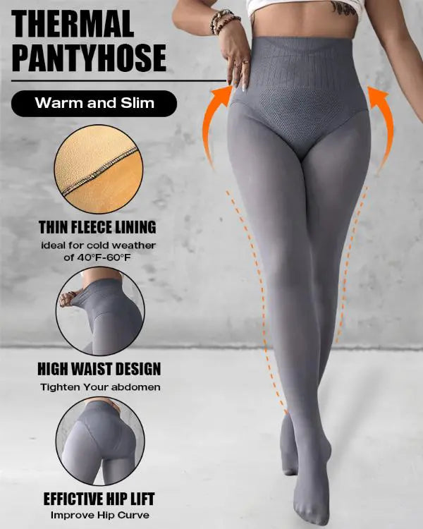 ShapeLift Transparent Butt Lifting Tight Fleece Lined Tummy Control Thick High Waist Elasticity Thermal Pantyhose Warm Leggings