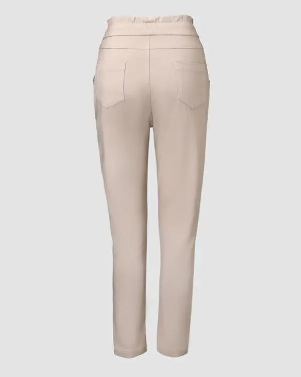 Fleece Lined Joggers with Pockets Drawstring High Waisted Thermal Winter Warm Pants