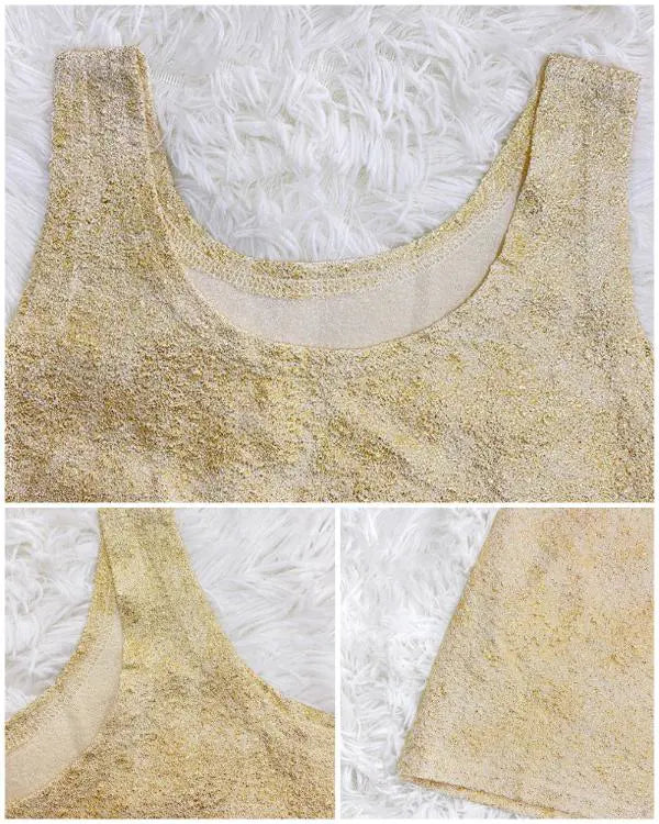 2 Piece Hollow-out Pullover Top Inner Tank Open-Knit Sweater Blouse Set