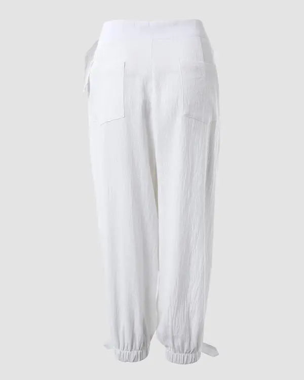 Buckled Pocket Design Cuffed Pants