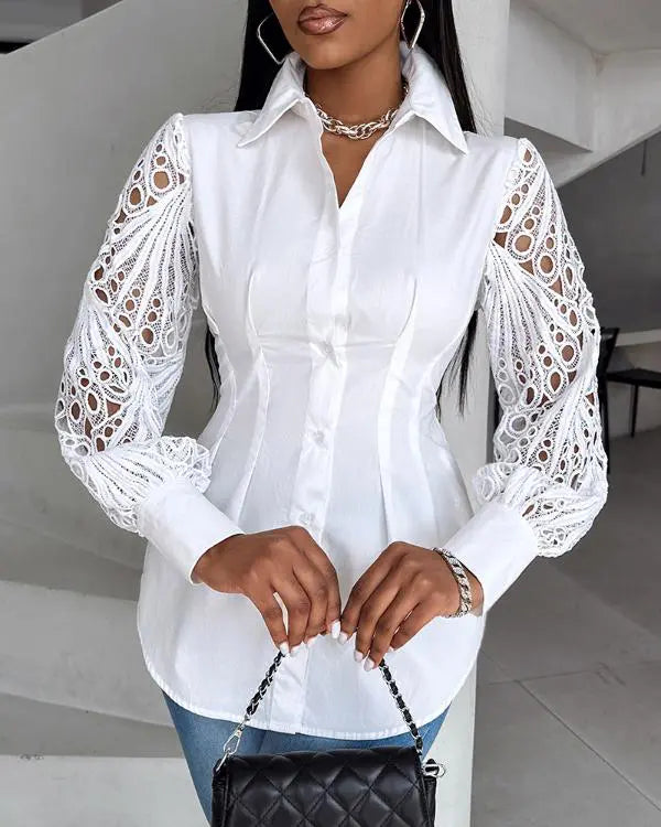 Off Shoulder Layered Ruffles Button-down Asymmetrical Hem Top