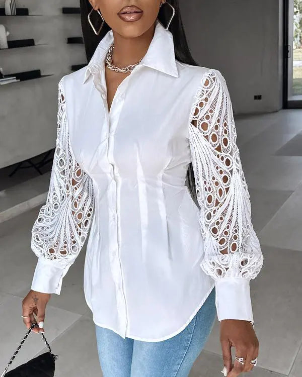 Off Shoulder Layered Ruffles Button-down Asymmetrical Hem Top