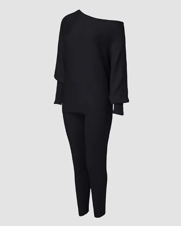 2 Piece Lounge Outfit Long Sleeve Pullover Tops Drawstring High Waisted Pants Set Tracksuit