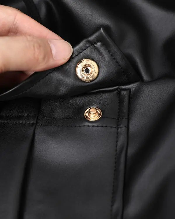 Leather Pants for Women High Waist Cargo Pockets Stretch Pants Leather Leggings