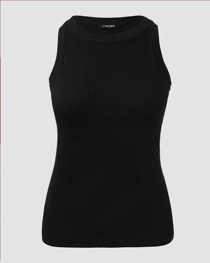 O-Neck Knit Sleeveless Basic Slim Fit Tummy Control Tank Casual Top