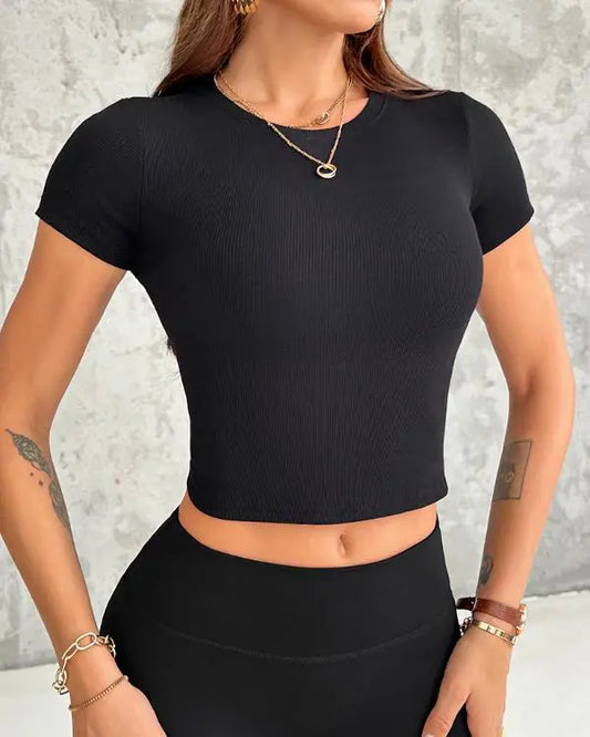ContourX 2-Pack Crewneck Short Sleeve Skinny Ribbed T-Shirt