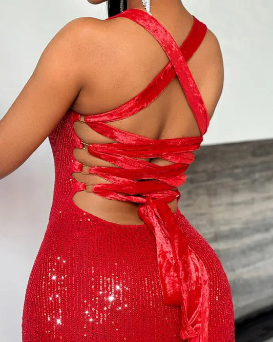 Sequined Bandage Bodycon Dress