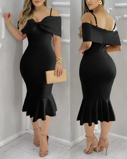 Velvet Off Shoulder Multicolor Holographic Metallic Silver Ruffle Hem Party Dress