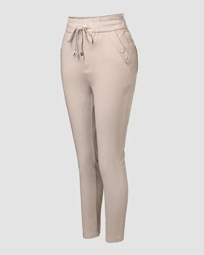 Fleece Lined Joggers with Pockets Drawstring High Waisted Thermal Winter Warm Pants