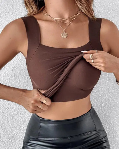 ContourX 2 Piece U Neck Shapewear Built-in Bra Tank High Strechy Sleeveless Slim Fit Tops Camisole
