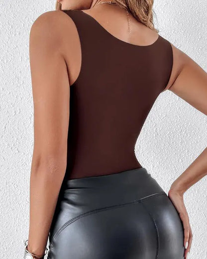 ContourX 2 Piece U Neck Shapewear Built-in Bra Tank High Strechy Sleeveless Slim Fit Tops Camisole