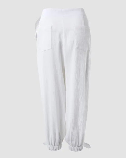 Buckled Pocket Design Cuffed Pants