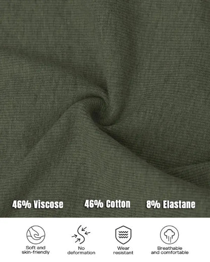 Built-in Bra Notch Neck Long Sleeve Shirts Rib-Knit Ruched Waist Top