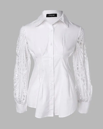 Off Shoulder Layered Ruffles Button-down Asymmetrical Hem Top