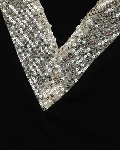 Rhinestone Round Neck Cutout Slim Fit Midi Dress Casual Bodycon