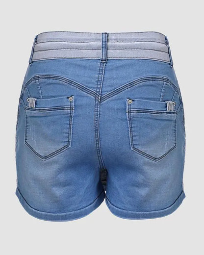 Drawstring Adjustable Waist Casual Denim Skirt Skort Jean Mini Skirt