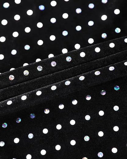 Cold Shoulder Pearls Strap Bodycon Dress Cowl Neck Ruffle Hem Cocktail Evening Party Dresses