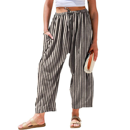 Linen Loose Leg Palazzo Harem Pants