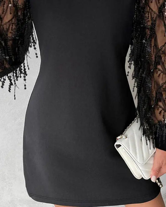 Sequin Tassel Design Casual Dress