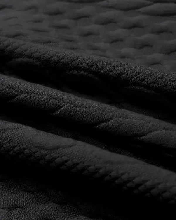 Stand Collar Long Sleeve Cable Textured Coat Button Front Jacket