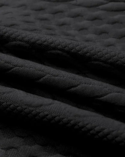 Stand Collar Long Sleeve Cable Textured Coat Button Front Jacket